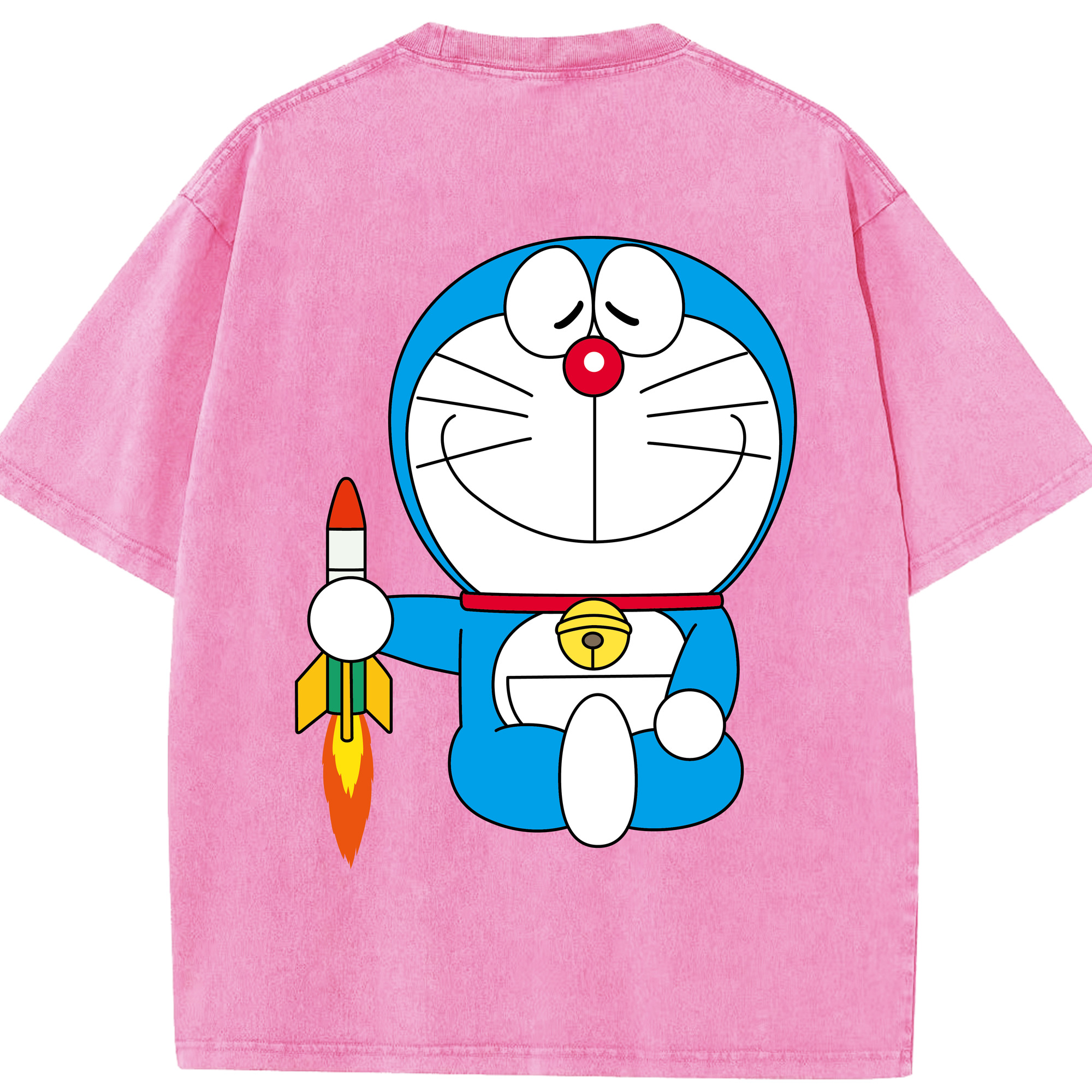（画像用） ドラえもん Doraemon 綿100% ヴィンテージ風 半袖Tシャツ（背面プリント）